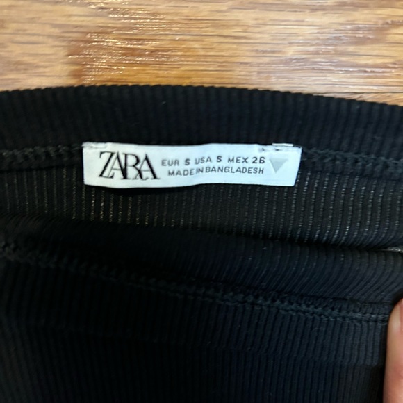 Zara Cord Strap Ribbed Knit Tube Crop Top Size Small - Picture 4 of 6